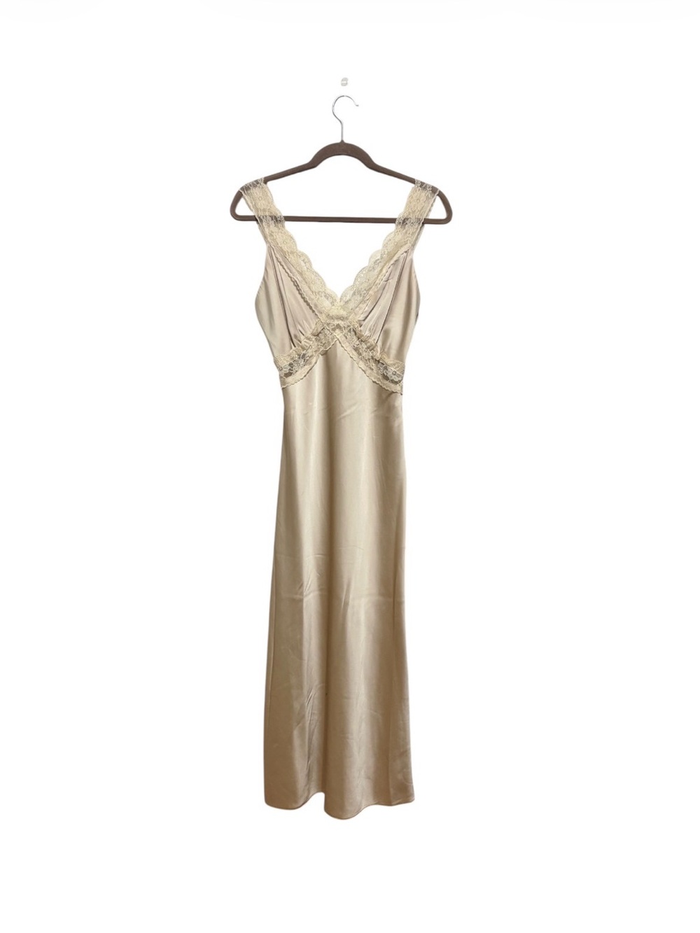 Abercrombie & Fitch satin lace-trim slip dress